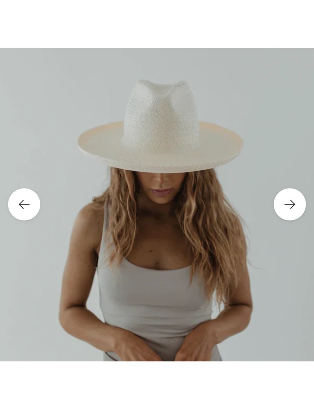 NWT Gigipip Cara Straw Summer White Wide Brim Cattleman Western Look Hat Large M